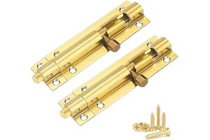 CHENYU 2 Stück Schieberiegel Schiebeschloss Türriegel Edelstahl Messing Verriegelung für Türen 3 Zoll mit 12 Schraubenzubehör für Badezimmer Toilette Schuppen Schlafzimmer Türen