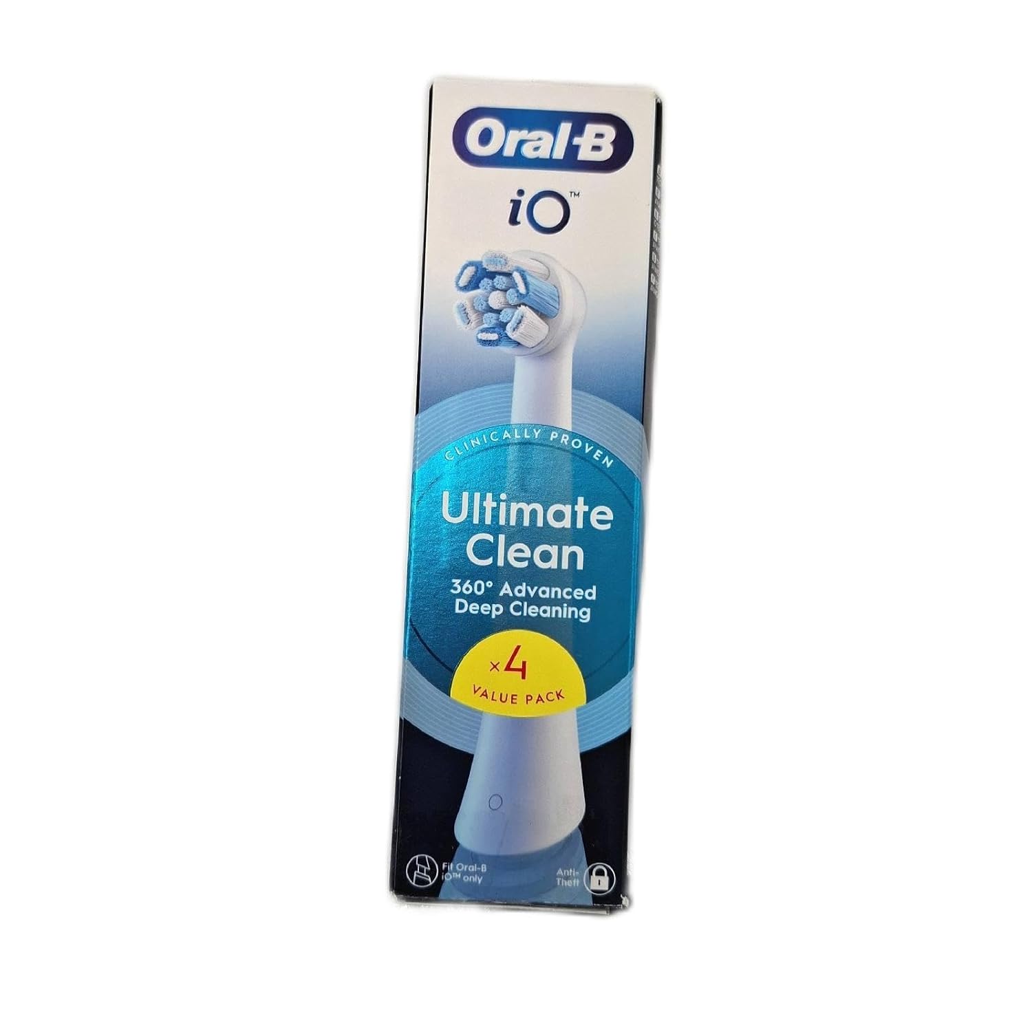 Oral-B iO Ultimate Clean originele navulverpakking, wit, 4 stuks | Oral B IO elektrische tandenborstels reservekoppen, bacteriële tandplak verwijderen, grondige reiniging