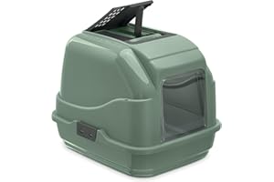 PETGARD Recycling Katzentoilette Katzenklo Haubentoilette Easy Cat mit Filter und Schaufel Grün