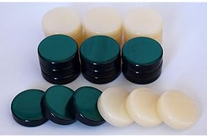 Manopoulos Backgammon-Schachbrettchen, Acryl, 2,5 cm, Grün / Elfenbeinfarben, 30 Stück