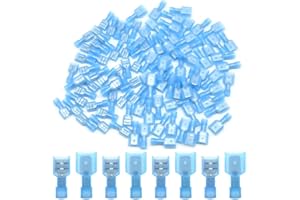 Hocansen 100 Pieces Spade Connectors Insulated Male and Female Quick Disconnects Wire Terminals Connectors Kit(Blue/NLS)