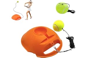 WOKICOR Tennis Trainer Kit d'entraînement de tennis avec 2 balles rebondissantes, outil d'auto-apprentissage, équipement d'entraînement de tennis pour entraînement solo adulte