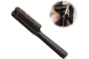 SKDFHOD Spazzola professionale a setole dure, per barba, per uomini, con manico in legno, per capelli, barba (marrone scuro)