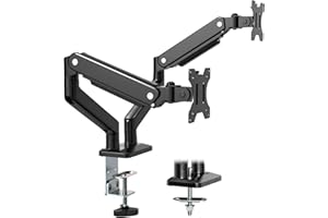 PUTORSEN® Doppio Braccio per Monitor PC - Premium Alluminio Supporto da Scrivania per 2 Monitor LCD e LED 43cm-81cm/17-32 Staffa Supporto Monitor/Schermo, Girevole Regolabile con Morsetto