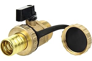 tecuro - KFE Kugelhahn Anschluss 3/4 Zoll AG x Abgang 1 Zoll AG, mit Schlauchverschraubung und Sicherheitskappe, Kessel Füllventil Entleerungsventil