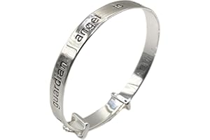 UKGIFTSTOREONLINE Equilibrium Silver Plated Guardian Angel Baby Bangle Christening Gift