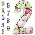 GHAKKE Mosaic balloon frame lit subtitle pre cut kit No 2. Super large foam board birthday background birthday boys and girls party anniversary decoration (Number 2)