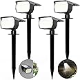 WENATY Solar Garden Lights, 46 LED Solar Spot Lights Outdoor, IP65 Waterproof 6500k Cool White Solar Landscape Spotlights, 3 Modes Solar Powered Garden Lights for Yard Driveway Porch Walkway【4 Pack】