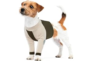 LeLePet Dog Recovery Suit for Front Legs, Dog Surgery Recovery Suit Female Male, Pet Leg Wound Protector After Surgery, Elbow Protector, Front Leg Sleeve to Prevent Licking, Army Green L