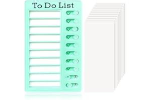 CENCERY Lavagna per lista delle cose da fare Lavagna per lista di controllo Lavagna per compiti con 10 fogli bianchi Rimovibili Lavagna per pianificazione attività in plastica (Verde)