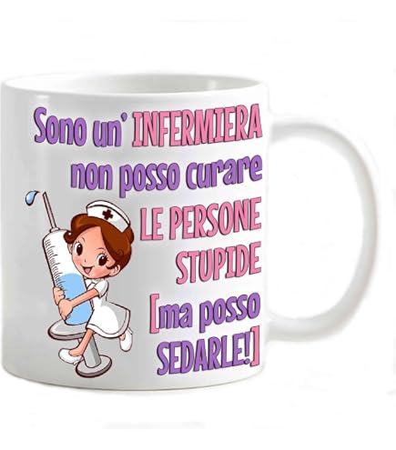 Tazza Per Infermiera Con Scritta Simpatica 'Attenzione Al Tuo Culo' | Mr. Gadgets | Ceramica 350 Ml, Lavabile In Microonde E Lavastoviglie