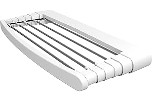 Gimi Telepack 70 Stendibiancheria da Parete, Stendino Salvaspazio, Telescopico, Spazio di Stenditura 5 m, Resina/Alluminio, 70 x 38 x 6 cm