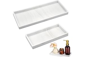 aupawdy 2 Stück Badezimmer Tablett, Rechteckiges Tablett, Badezimmertablett, Tabletts für das Bad, Badezimmer Aufbewahrungstablett für Waschtisch, Badewanne, Küchenspüle und Toilette