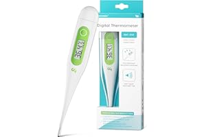FEMOMETER Digital Thermometer, Oral Thermometer Adults Kids Babies, Accurate Fast Switchable Body Temperature Thermometer, Green