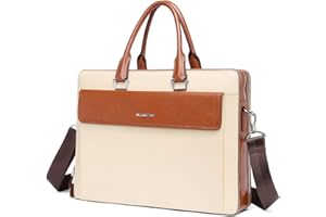 CLUCI Women Oil Wax Leather Briefcases Slim Large Business 15.6" Laptop Vintage Shoulder Bag for Men