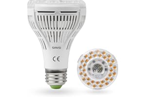 SANSI Ampoule Horticole LED E27 15W pour Plantes d'Intérieur, Lampe de Culture Plante à Spectre Complet pour Germination Croissance Floraison Fruit (PPF 27 μmol/s, Couvrage Vég 2x2 sq ft)