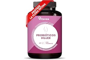 Probióticos Mujer Flora Íntima - 6 Cepas con Lactobacillus Gasseri, Crispatus y Acidophilus - 20 Mil Millones UFC - Con Vitamina B2 para el Bienestar Íntimo - 60 Cápsulas – Vitavea