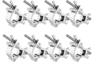 30-35mm Truss Clamp Stage Lights Clamp, 8PCS WorldLite Premium Lighting O Clamps for DJ Par Lights Spot Lights, Fit for 1.18-1.38 Inch OD Tube/Pipe, Heavy Duty 75KG Load Capacity