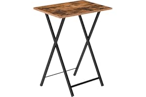 ‎HOOBRO HOOBRO Beistelltisch, Klappbar Tablett Tisch, Sofatisch, TV Tray im Industriestil, Einfach Montierbar, Dunkelbraun und Schwarz EBF15BZ01