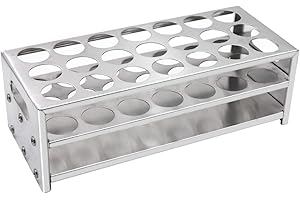 MYB SUPPLIES MUYIRTED - Soporte de aluminio para tubos de ensayo, soporte de tubo centrífugo, soportes para tubos de laboratorio (32,5 mm, 21 agujeros)