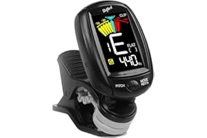 Belfort Afinador de clip compacto para todos los instrumentos: sintonizador universal para guitarra, ukelele, violín, bajo y cromático Negro