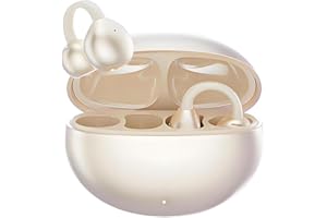 CATGIFF Cuffie Aperte, Auricolari Bluetooth con Clip per Orecchie Aperte Comfort, Ultraleggero 4.3g, Vestibilità Stabile, Auricolari Open Ear Bluetooth 5.49 per Fitness,Corsa bianco