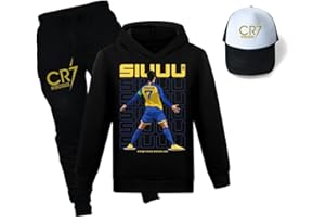VELpen Cr7 nouveau ensemble à capuche full zip survêtement léger, veste Ronaldo pour enfants et pantalon de jogging trois pièces