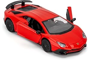 TGRCM-CZ 1/36 Scale Lamborghini Aventador LP770-4 Casting Car Model, Zinc Alloy Toy Pull Back Vehicles Toy Car for Toddlers Kids Boys Girls Gift (Red)