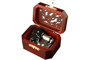 Youtang Creative Hollow Cover 18-note Wind-up Wooden Musical Box,Musical Toys,Tune:Swan Lake