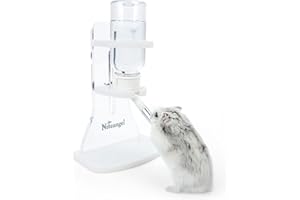 Niteangel Wasserflasche mit Ständer für syrische Zwerghamster, Gerbils, Mäuse, Ratten, Degus und kleine Haustiernager (Durchsichtig)
