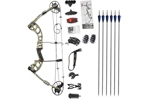 SHARROW Set Arco Compound Professionale Regolabile da 25-75 Lbs Set Arco e Frecce Adulti 320 FPS Set Arco da Caccia Frecce Arco Set Arco da Tiro al Bersaglio con Accessori Completi