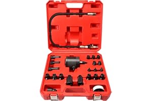 Konuooer 23ps Herramienta vibración Aire para Extractor inyector Diesel inyectores neumáticos para Motores diésel con 19 adaptadores Martillo Extractor Manguera de extensión y Conectores EU US