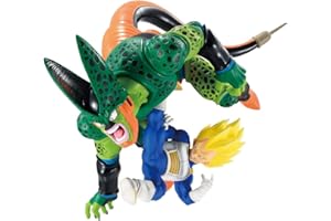 ICHIBANSHO FIGURE Ichibansho Dragon Ball Z Vegeta vs Cell (Dragon History II) Revible Moment: Estatua Coleccionable Premium de Bandai Spirits. Diorama dinámico de la Batalla, Captura la Intensidad para coleccionistas.