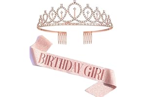 Shining Diva Fashion Latest Stylish Birthday Sash and Crown - Pack of 2 Pcs | Birthday Queen Crown | Birthday Gifts for Best 