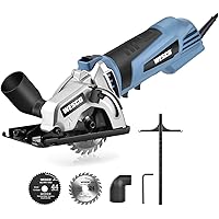 Mini Kreissäge, WESCO Handkreissäge mit 24T/44T Ø: 85 mm Sägeblättern, 5100RPM, 500W Motor aus reinem Kupfer…