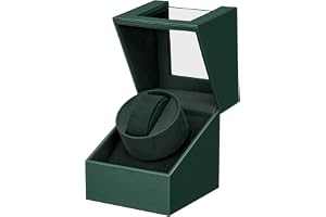 Mcbazel Automatisk klockuppladdare, en enda klockuppladdare, tyst japansk motor PU läder displaybox EU-kontakt för mekaniska klockor