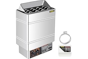 FlowerW Poêle Électrique de Sauna 9 kW, Poêle de Sauna Électrique pour 9-13 m3, Chauffage pour Sauna 104-221℉, Poêle de Chauffage Électrique en Acier Inoxydable, Poêle de Sauna avec Contrôle Externe