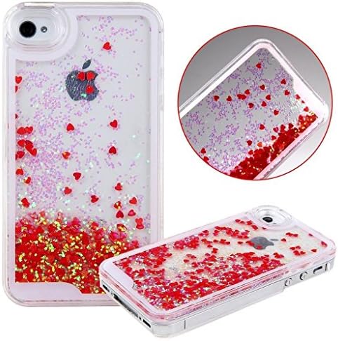Yaobai-2015 Hard Case for iPhone 6 ,Case for iPhone 6 ,Cover for iPhone 6,Transparent Case for iPhone 6 4.7", Flowing Sparkles Shinny Glitter Bling Stars Powder Love Hearts Anti Scratch Bumper Protective Clear Hardcase Cover for Apple iPhone 6 4.7-inch