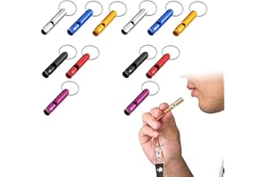 SSRDFU Sifflet d'urgence en Aluminium Sifflet de Signal de Survie en Plein Air avec Porte-clés Sifflet de Sport pour l'Arrière-Pays Randonnée Camping Formation（12 Pièces ）