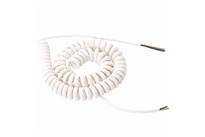 ORION LIGHTSTYLE Spiralkabel 3 adrig Spiralleitung Spiral Verlängerung Elektrokabel Leuchtenkabel Lampenkabel weiß