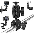 ADOFYS Action Camera and Mobile Universal Aluminium Alloy Mount with Two 360° rotational Angle and with Quick Release clamp for Motorcycle and Bicycle Compatible with Action Camera and Mobile Phone