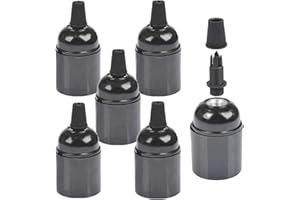 Lrtzizy Lot de 6 Douilles en BakéLite E26 / E27 Douille de LumièRe Douille D'Ampoule Vintage ES Douille à Vis pour Plafond/Suspension/Plancher