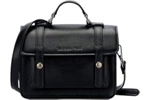 VICTORIA HYDE Schultertasche Damen Vintage Echtleder Crossbody Handtasche Laptoptasche Schwarz Braun