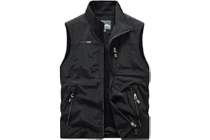 Oralidera Uomo Gilet Leggero Multitasche Smanicato Caccia e Pesca Trekking Gilet Sport Pesca Giubbino da Lavoro Fotografi Giacche Sportivo