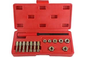VKALTUL 15-Piece Metric Thread Restorer Set 7 Metric Rethread Repair Tool Kit
