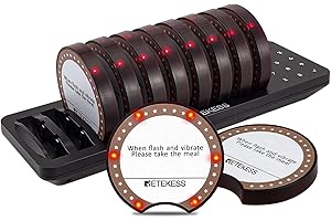 Retekess TD162 Cercapersone Ristorante, 400M Wireless, 10 Pager, Design a Prova di Caduta, 7 Modalità di Chiamata, 300 mAh 20H, Pager Ristorante per Food Truck, Caffetterie, Bar