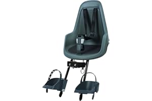 BOBIKE 8012500005 - Seggiolino anteriore GO MINI per biciclette con ruote da 26” a 29” adatto a bambini con un peso massimo di 15kg con ancoraggio nel tubo sterzo a colori Grigio Amaretto