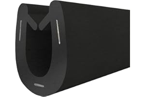 STEIGNER Guarnizione perimetrale in gomma T-4 Nera 9x13 mm 1 m Anima in metalloProfilo in gomma Profilo del morsetto Protezione del bordo Rafforzamento del bordo Profilo a U