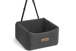 PAWBOSE Seggiolino auto per cani, Seggiolino per cani di taglia fino a 15 kg, seggiolino auto con tasche portaoggetti per cani, seggiolino rimovibile e lavabile, Seggiolino auto grigio per animali domestici