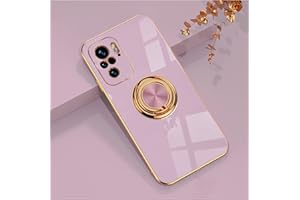 XINYEXIN Funda para Xiaomi Redmi Note 10 4G / Redmi Note 10S 4G con Anillo Soporte Girar 360 Grados, Moda Suave TPU Silicona Case Cover, Antigolpes Carcasa para Redmi Note 10 4G - Violeta